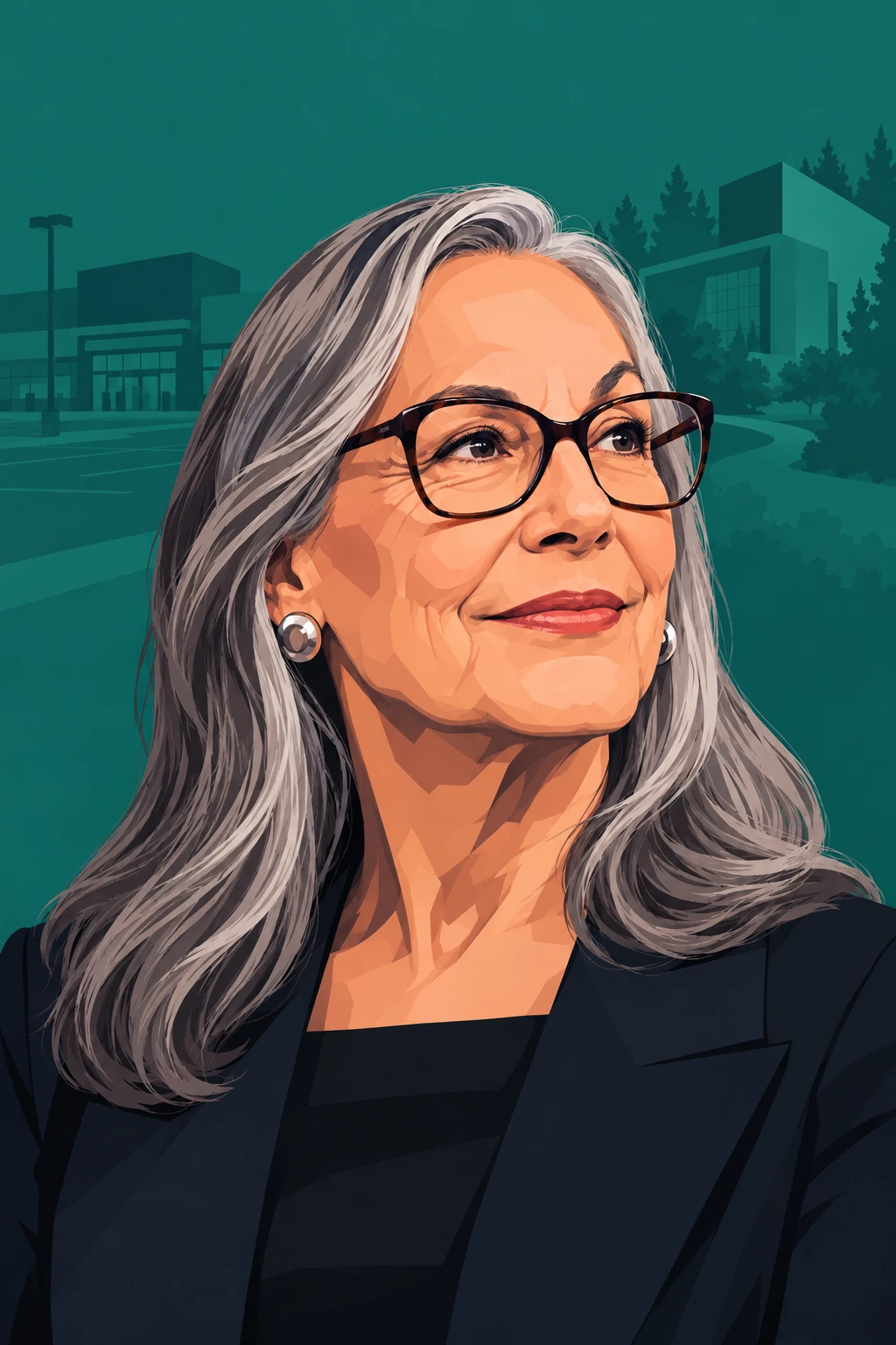 Illustrated portrait of Alice Walton