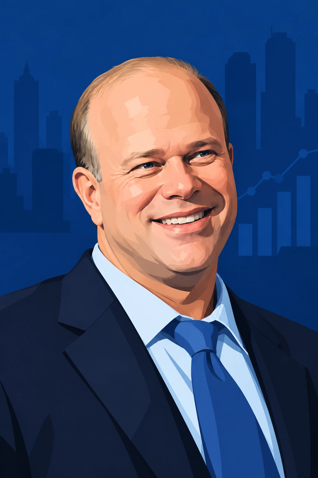 Illustrated portrait of David Tepper