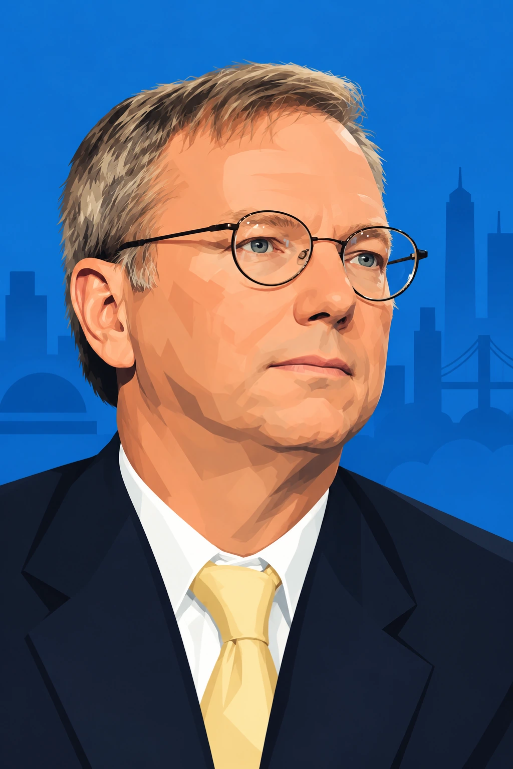 Illustrated portrait of Eric Schmidt