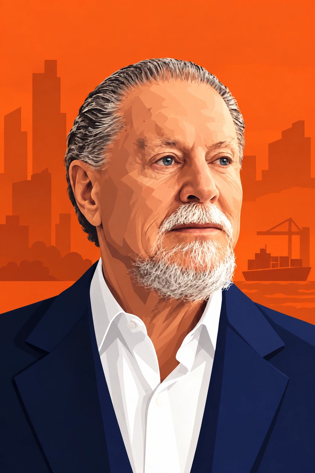 Illustrated portrait of Eyal Ofer