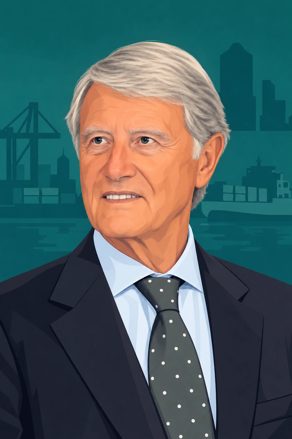 Illustrated portrait of Gianluigi Aponte