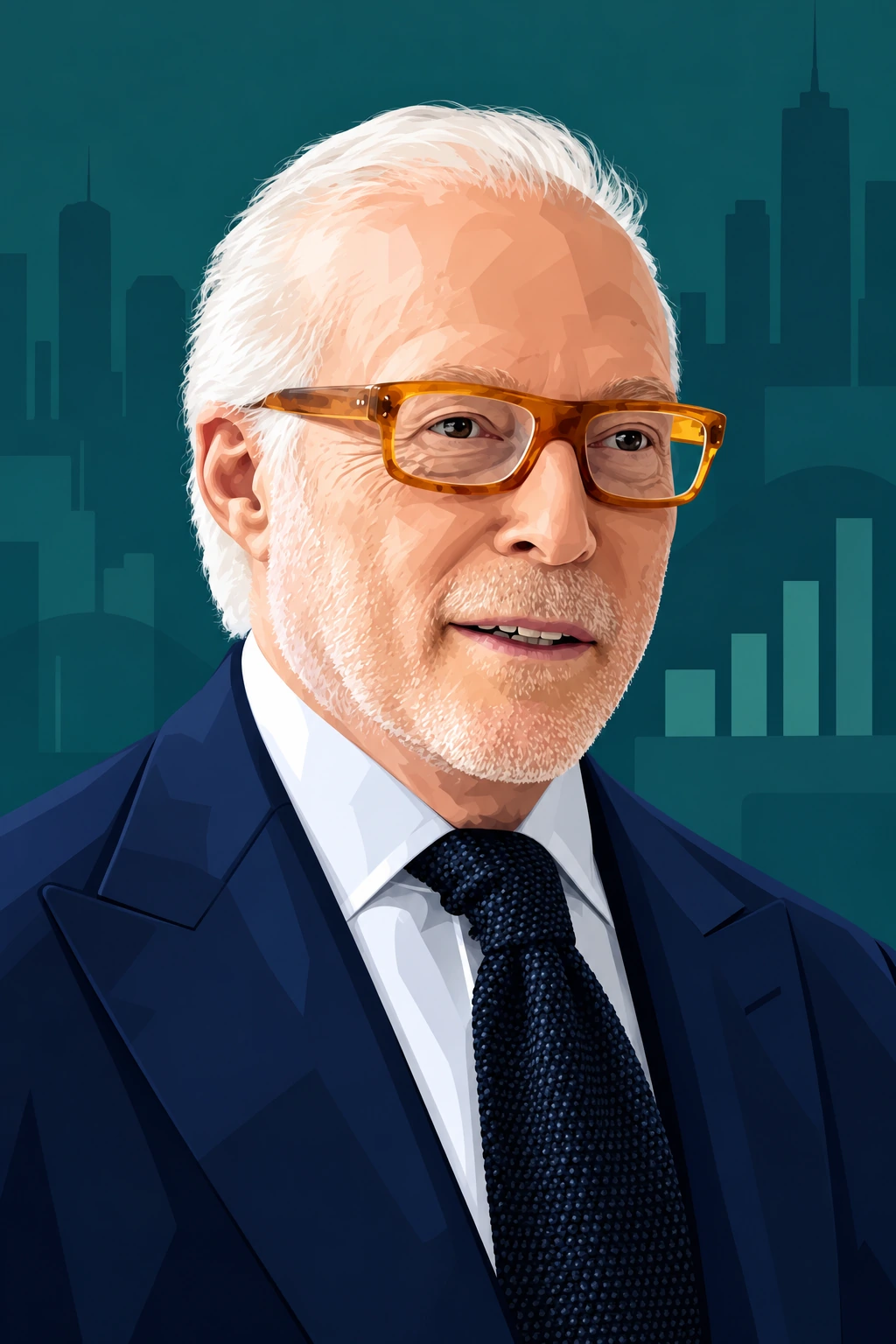 Illustrated portrait of Israel Englander