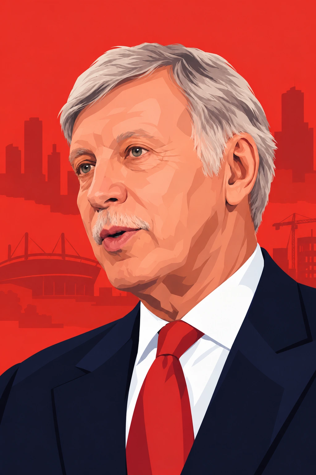 Illustrated portrait of Stan Kroenke