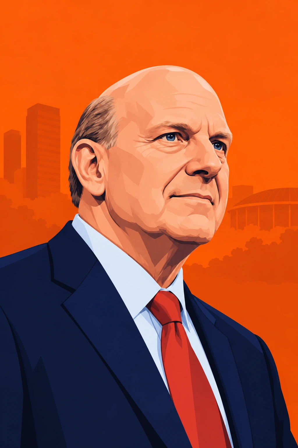 Illustrated portrait of Steve Ballmer